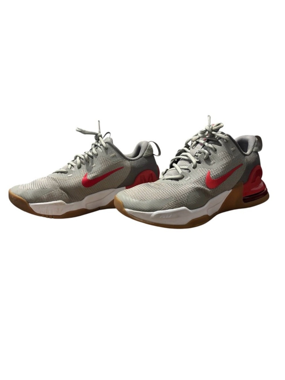 Nike Men’s Grey Sneakers with Red Swoosh